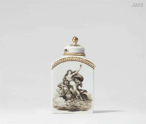 A Meissen porcelain tea caddy with Deianeira and Nessos