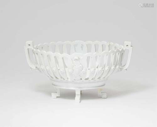 A rare Meissen porcelain fruit basket