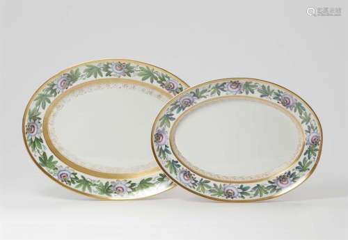 Two Berlin KPM porcelain platters from a court service made ...