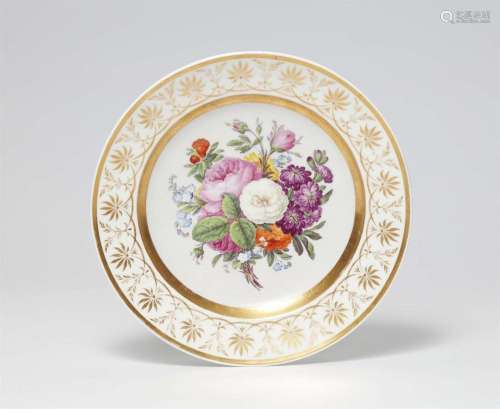 A Berlin KPM porcelain plate with a bouquet