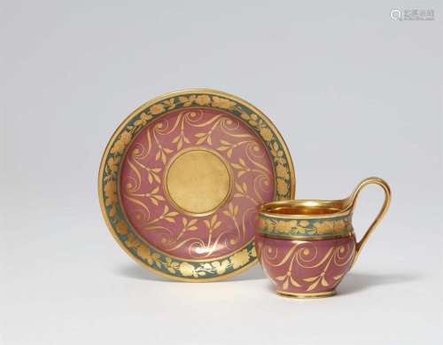 A Neoclassical Berlin KPM porcelain cup and saucer