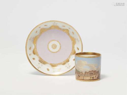 A Royal Vienna porcelain cup with a view of Vienna