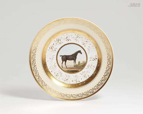 A Berlin KPM porcelain plate with a horse