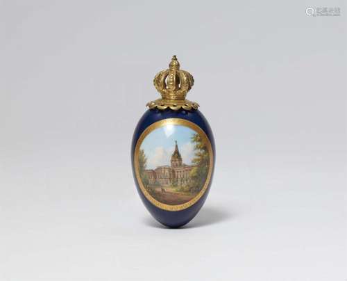 A Berlin KPM porcelain Easter egg flask with a view of Charl...