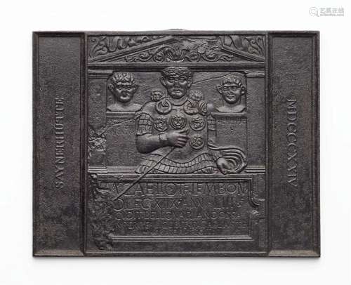 A cast iron New Year s plaque "SAYNERHÜTTE MDCCCXXIV&qu...