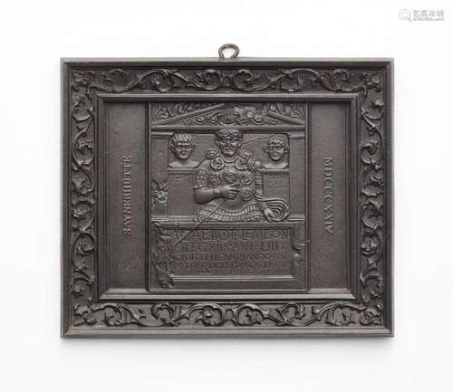 A cast iron New Year s plaque "SAYNERHÜTTE MDCCCXXIV&qu...