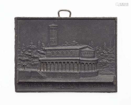 A cast iron New Year s plaque "1845 KIRCHE Z. SACROW&qu...