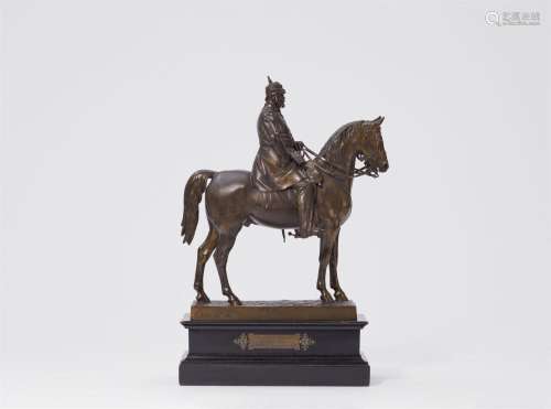 A zinc model of Emperor William II on horseback