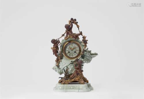 A bronze-mounted Berlin KPM Seger porcelain clock formed as ...