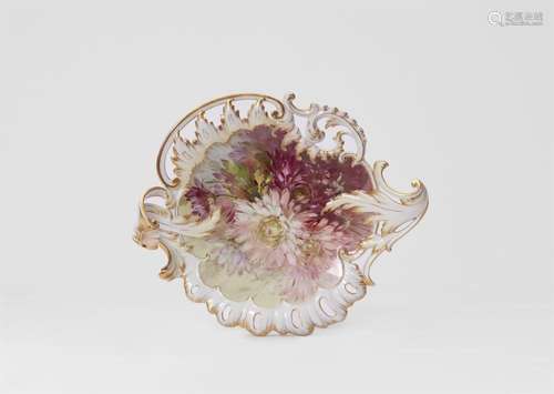 A Berlin KPM porcelain leaf dish