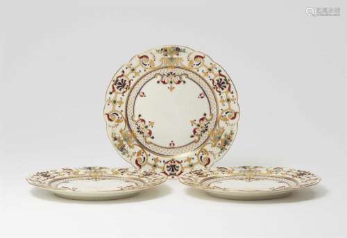 Three Berlin KPM porcelain dishes with historicist decor
