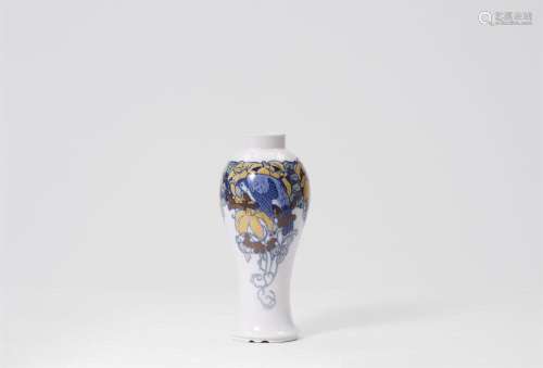 A Berlin KPM porcelain vase with interglaze painting