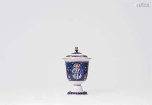 A patriotic Berlin KPM porcelain sugar bowl