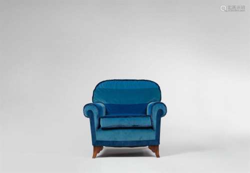 Blue armchair by Bruno Paul