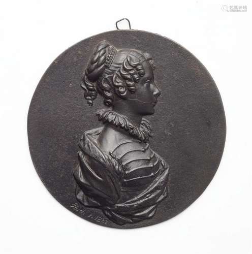 Rare cast iron portrait plaque of Princess Louise of Prussia