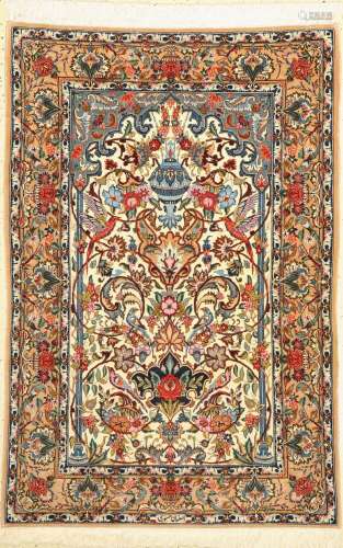 Isfahan fine signed, (Mansuri), Persia, around1960, wool wit...