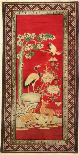 Pao Tow antique, China, around 1910, wool on cotton, approx....