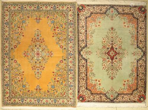 A pair of Indo Kerman fine, approx. 40 years, wool on cotton...
