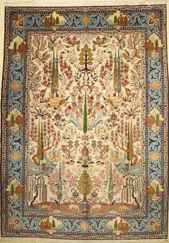 Tabriz old(Amirkhiz), signed, Persia, around 1940, wool on c...