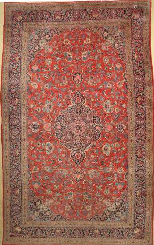 Kashan fine palace carpet, Persia, around 1940, wool on cott...