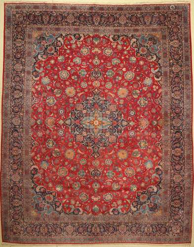 Kashan fine, Persia, around 1940, wool on cotton, approx. 42...
