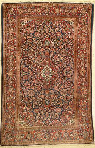 Kashan old, Persia, around 1940, wool on cotton, approx. 193...