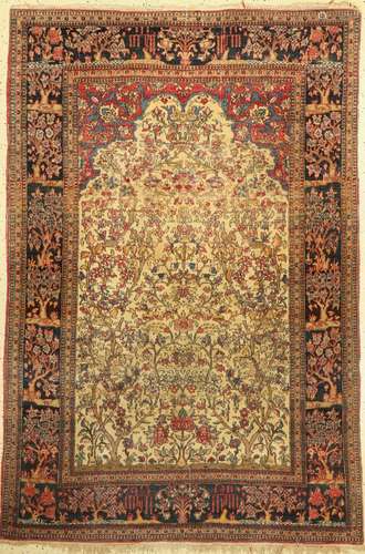 Isfahan antique, Persia, around 1900, wool on cotton, approx...