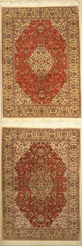 A pair of Tabriz, Albania, approx. 40 years, wool on cotton,...