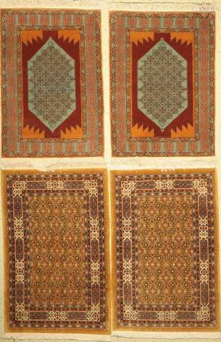 4 lots of Albanian carpets, approx. 40 years, wool on cotton...