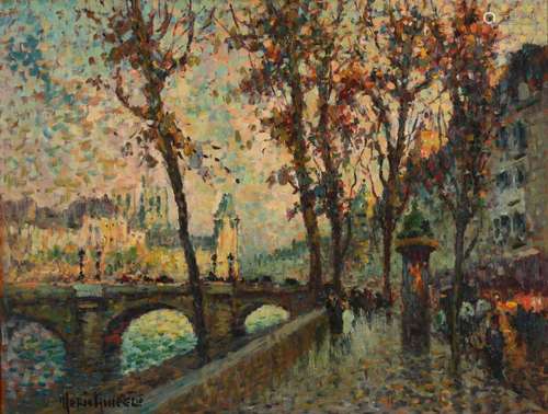 Mério AMEGLIO (1897-1970) "Paris, les quais et Notre Da...