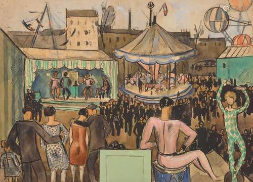 Robert Louis ANTRAL (1895-1939) "La fête foraine" ...