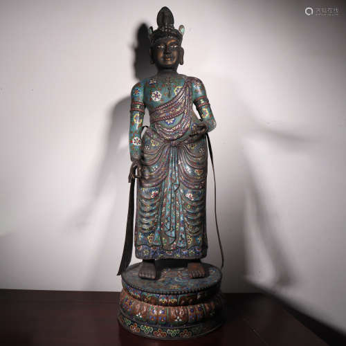 清 铜胎珐琅菩萨立像