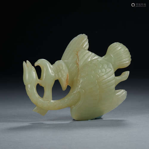 Song Dynasty,  Haidong green peck wild geese, Jade