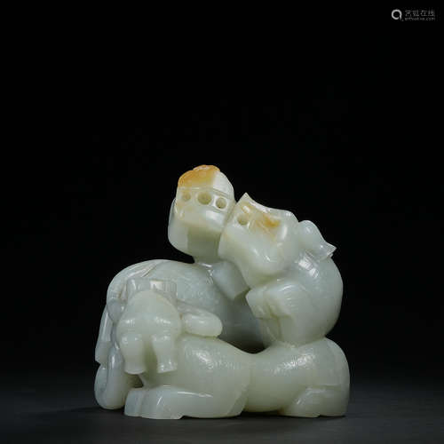 Western Zhou Dynasty, white Jade, Beast