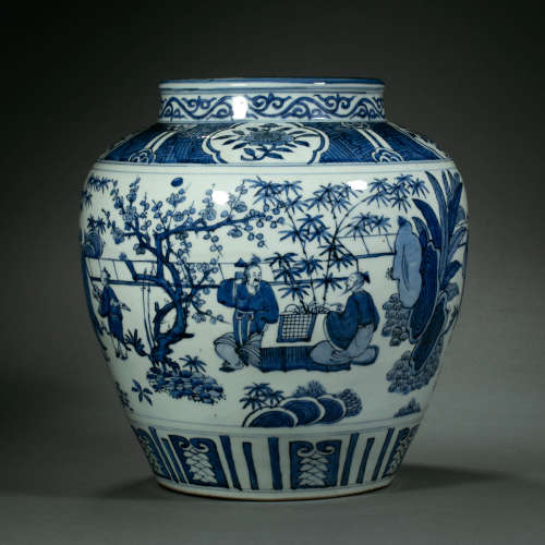 Yuan Dynasty,  landscape, characters, decoration, blue and w...