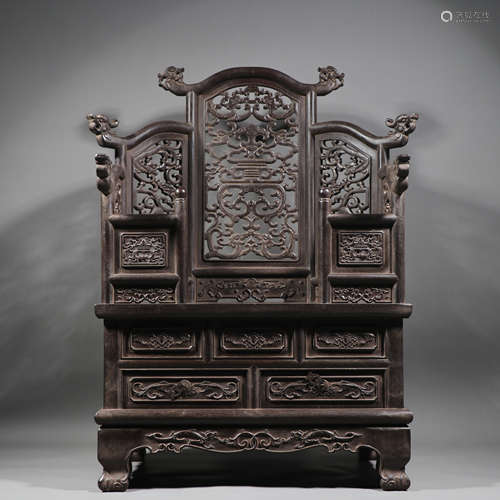 Qing Dynasty, Red sandalwood, Mirror Frame