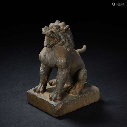 Tang Dynasty,  Bluestone statue, Lion