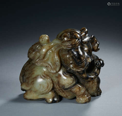 Song Dynasty, the children play the elephant, Jade Elephant