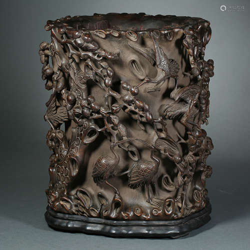 Qing Dynasty, red sandalwood, Pen Holder