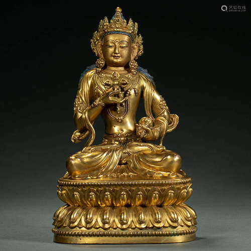 China, MING  Dynasty, Gilt Bronze , Buddha statue