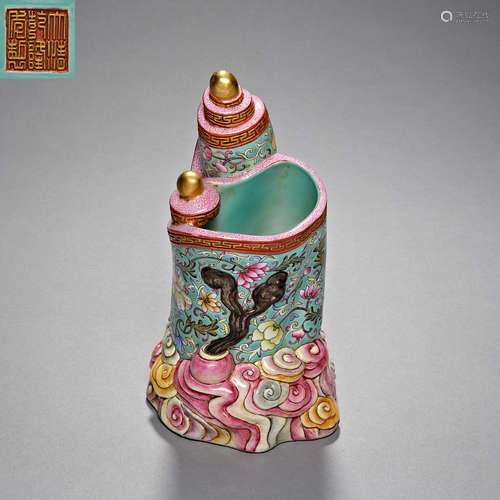 QingDynasty Qianlong, Famille Rose, Pen Holder