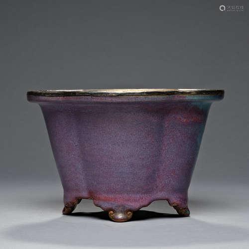 Song Dynasty,  Jun Kiln, Flowerpot