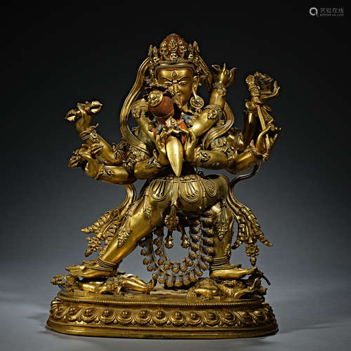 China, Qing Dynasty, Gilt Bronze , Buddha statue