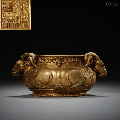 Qing Qianlong, Gilt Bronze Incense Burner