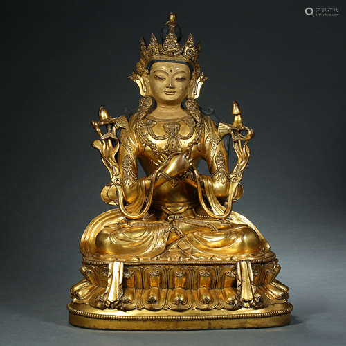 China, MING  Dynasty, Gilt Bronze , Buddha statue