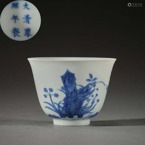 Qing Dynasty Kangxi, blue and white porcelain, Cup