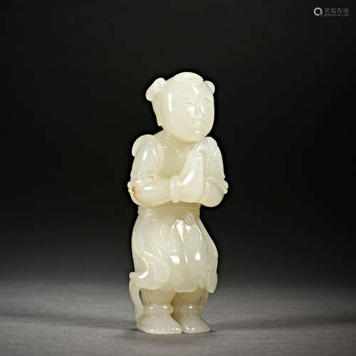 Qing Dynasty, Hetian Jade, Boy