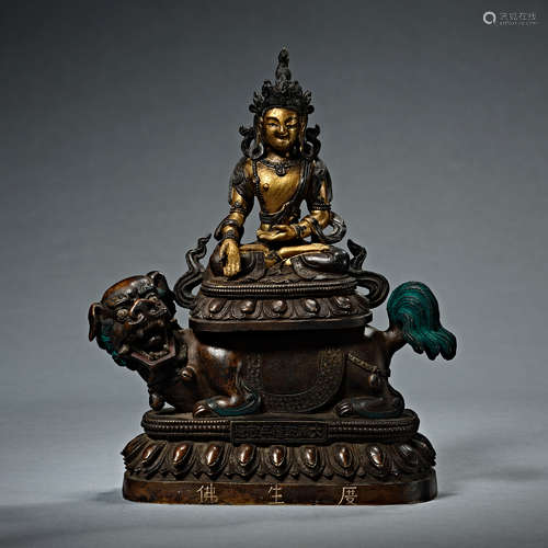 Qing Dynasty, the six-slevel Buddha building, Gilt Bronze Bu...