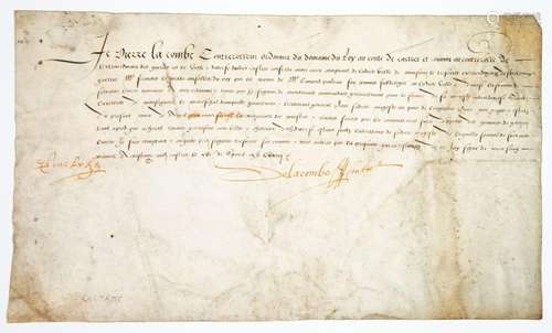 TARN. 1573. CASTRES 21 Avril 1573. Quittance signée « Pierre...