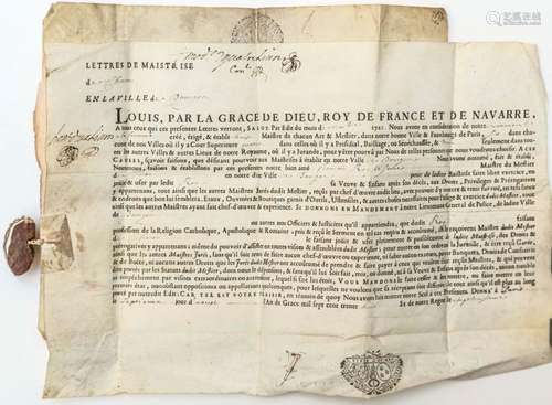 CHER. CORPORATION. Liasse de 3 Pièces de 1738. Brevet de « M...